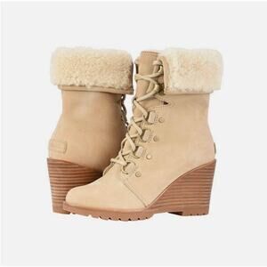 Women's Sorel After Hours Lace Shearling Boot-Oatmeal